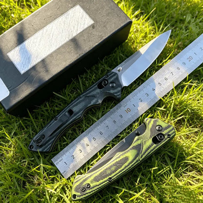 1401 Premium Folding Portable Knife : Features a high-quality textured handle with a non-slip striped grip. The blade is robust and durable—an ideal choice for camping, outdoor activities, and hiking.