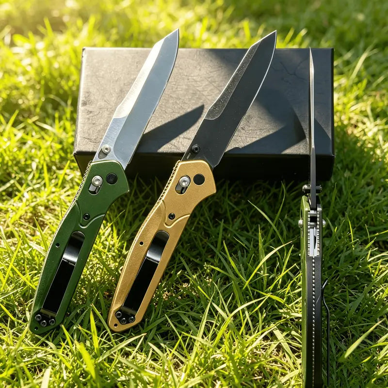 The 940 Rugged Aluminum Alloy Folding Portable Knife features a sturdy aluminum alloy handle and a durable stainless steel blade, making it the ideal gear for hiking, Outdoor， camping, and everyday carry.