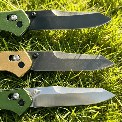 The 940 Rugged Aluminum Alloy Folding Portable Knife features a sturdy aluminum alloy handle and a durable stainless steel blade, making it the ideal gear for hiking, Outdoor， camping, and everyday carry.
